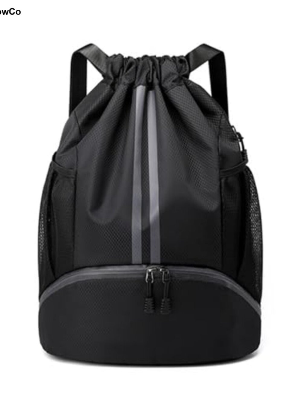 Water Resistant Drawstring Backpack Oxford Nylon Gym Bag Shoe Compartment
